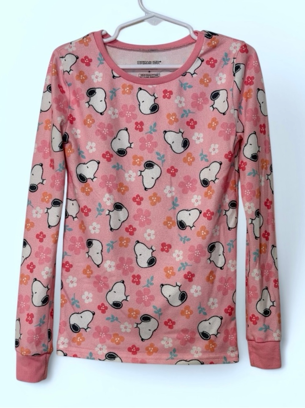 Peanuts Pink Long Sleeve Tee with Snoopy & Floral Print